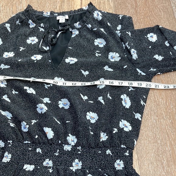 J.Crew factory black and white floral long sleeve dress size small - Picture 6 of 10